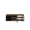 TemaHome Albi TV Table in Walnut & Black - Front with Cabinet oPned