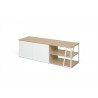 TemaHome Albi TV Table Light Oak & White - Shelf Angled