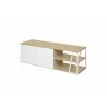TemaHome Albi TV Table Light Oak & White - Shelf Angled - TemaHome Albi TV Table Light Oak & White - Shelf Angled