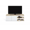 TemaHome Albi TV Table Light Oak & White - Front with TV