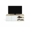 TemaHome Albi TV Table Light Oak & White - Front with TV - TemaHome Albi TV Table Light Oak & White - Front with TV