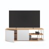 TemaHome Albi TV Table Light Oak & White - Front with Contents
