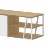 TemaHome Albi TV Stand 190 Light Oak & White - Shelf Area Close-up - TemaHome Albi TV Stand 190 Light Oak & White - Shelf Area Close-up
