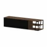 TemaHome Albi TV Stand 190 in Walnut & Black - Shelf Angled - TemaHome Albi TV Stand 190 in Walnut & Black - Shelf Angled