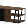 TemaHome Albi TV Stand 190 in Walnut & Black - Shelf Close-up - TemaHome Albi TV Stand 190 in Walnut & Black - Shelf Close-up