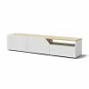 TemaHome Verone TV Stand in Light Oak & Pure White - Angled - TemaHome Verone TV Stand in Light Oak & Pure White - Angled