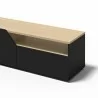 TemaHome Verone TV Stand in Light Oak & Pure Black - Shelf Close-up - TemaHome Verone TV Stand in Light Oak & Pure Black - Shelf Close-up