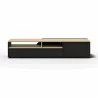 TemaHome Verone TV Stand in Light Oak & Pure Black - Front - TemaHome Verone TV Stand in Light Oak & Pure Black - Front