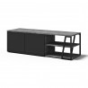 TemaHome Albi TV Table in Concrete Look & Black - Angled View