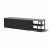 TemaHome Albi TV Stand 190 in Concrete Look & Black - Shelf Angled - TemaHome Albi TV Stand 190 in Concrete Look & Black - Shelf Angled