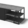 TemaHome Albi TV Stand 190 in Concrete Look & Black - Shelf Close-up - TemaHome Albi TV Stand 190 in Concrete Look & Black - Shelf Close-up