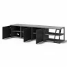 TemaHome Albi TV Stand 190 in Concrete Look & Black - Angled Cabinet Opened  - TemaHome Albi TV Stand 190 in Concrete Look & Black - Angled Cabinet Opened 