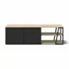 TemaHome Albi TV Table in Light Oak & Black - Front - TemaHome Albi TV Table in Light Oak & Black - Front