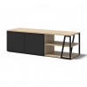 TemaHome Albi TV Table in Light Oak & Black - Shelf Angled