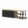 TemaHome Albi TV Table in Light Oak & Black - Shelf Angled - TemaHome Albi TV Table in Light Oak & Black - Shelf Angled