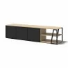 TemaHome Albi TV Stand 190 in Light Oak & Black - Shelf Angled - TemaHome Albi TV Stand 190 in Light Oak & Black - Shelf Angled