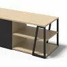 TemaHome Albi TV Stand 190 in Light Oak & Black - Shelf Angled - TemaHome Albi TV Stand 190 in Light Oak & Black - Shelf Angled
