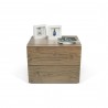 TemaHome Float Night Stand With 2 Drawers in Walnut - Front with Contents