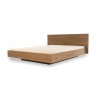 TemaHome Float Bed - Queen Size With Mattress Support in Walnut - Angled