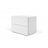 TemaHome Float Night Stand With 2 Drawers in Pure White - Angled
