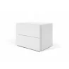 TemaHome Float Night Stand With 2 Drawers in Pure White - Angled - TemaHome Float Night Stand With 2 Drawers in Pure White - Angled