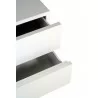 TemaHome Float Night Stand With 2 Drawers in Pure White - Top Angled and Opened Drawer - TemaHome Float Night Stand With 2 Drawers in Pure White - Top Angled and Opened Drawer