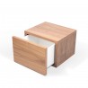 TemaHome Float Night Stand With 1 Drawer in Walnut - Angled and Opened