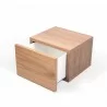 TemaHome Float Night Stand With 1 Drawer in Walnut - Angled and Opened - TemaHome Float Night Stand With 1 Drawer in Walnut - Angled and Opened