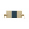 Temahome Hugo Queen Headboard with Night Stands in Melamine Light Oak & Anthracite - Front