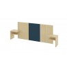 Temahome Hugo Queen Headboard with Night Stands in Melamine Light Oak & Anthracite - Angled