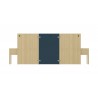 Temahome Hugo Queen Headboard with Night Stands in Melamine Light Oak & Anthracite - Back