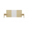 Temahome Hugo Queen Headboard with Night Stands in Melamine Light Oak & Pure White - Front