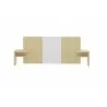 Temahome Hugo Queen Headboard with Night Stands in Melamine Light Oak & Pure White - Front - Temahome Hugo Queen Headboard with Night Stands in Melamine Light Oak & Pure White - Front