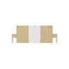 Temahome Hugo Queen Headboard with Night Stands in Melamine Light Oak & Pure White - Back