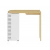 TemaHome Roll Bar Table in Melamine Light Oak & Pure White - Front