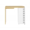 TemaHome Roll Bar Table in Melamine Light Oak & Pure White - Front
