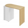 TemaHome Roll Bar Table in Melamine Light Oak & Pure White - Angled View