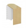 TemaHome Roll Bar Table in Melamine Light Oak & Pure White - Frame Angle