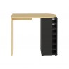 TemaHome Roll Bar Table in Melamine Light Oak & Pure Black - Front