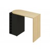 TemaHome Roll Bar Table in Melamine Light Oak & Pure Black - Angled