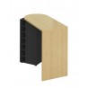 TemaHome Roll Bar Table in Melamine Light Oak & Pure Black - Frame Leg Side