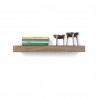 TemaHome Balda 60 Cm Hanging Wall Shelf in Walnut - Front with Contents