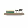 TemaHome Balda 60 Cm Hanging Wall Shelf in Walnut - Front with Contents - TemaHome Balda 60 Cm Hanging Wall Shelf in Walnut - Front with Contents