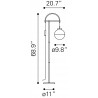 Zuo Modern Waterloo Floor Lamp White And Bronze - Dimension Sheet