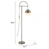 Zuo Modern Waterloo Floor Lamp White And Bronze - With Dimensions