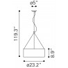 Zuo Modern Jena Ceiling Lamp Chrome - Dimension Sheet