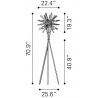 Zuo Modern Savoy Floor Lamp Chrome - Dimension Sheet