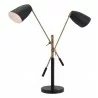 Zuo Modern Tanner Table Lamp Black And Brass - Angled and Lit - Zuo Modern Tanner Table Lamp Black And Brass - Angled and Lit