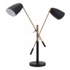 Zuo Modern Tanner Table Lamp Black And Brass - Angled no Light