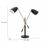 Zuo Modern Tanner Table Lamp Black And Brass - With DImensions